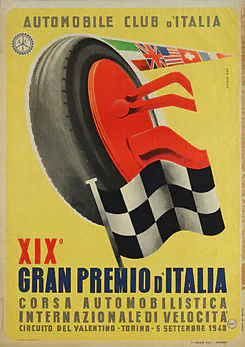 1948-09-05 | Gran Premio D`Italia | Torino | Formula 1 Event Artworks | formula 1 event artwork | formula 1 programme cover | formula 1 poster | carsten riede