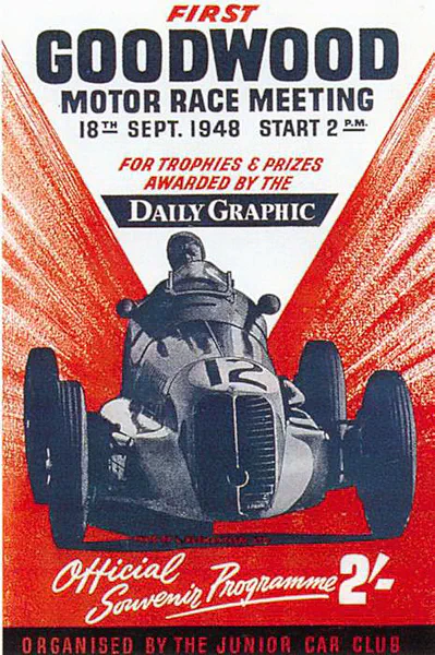 1948-09-18 | Goodwood Trophy | Goodwood | Formula 1 Event Artworks | formula 1 event artwork | formula 1 programme cover | formula 1 poster | carsten riede