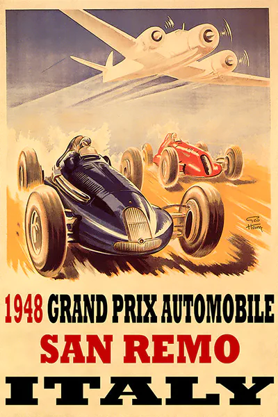1949-04-03 | Gran Premio Di San Remo | San Remo | Formula 1 Event Artworks | formula 1 event artwork | formula 1 programme cover | formula 1 poster | carsten riede