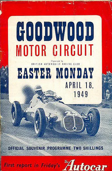 1949-04-18 | Richmond Trophy | Goodwood | Formula 1 Event Artworks | formula 1 event artwork | formula 1 programme cover | formula 1 poster | carsten riede
