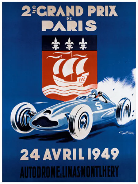 1949-04-24 | Grand Prix De Paris | Montlhery | Formula 1 Event Artworks | formula 1 event artwork | formula 1 programme cover | formula 1 poster | carsten riede