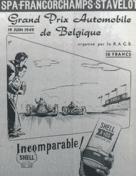 1949-06-19 | Grand Prix De Belgique | Spa-Francorchamps | Formula 1 Event Artworks | formula 1 event artwork | formula 1 programme cover | formula 1 poster | carsten riede