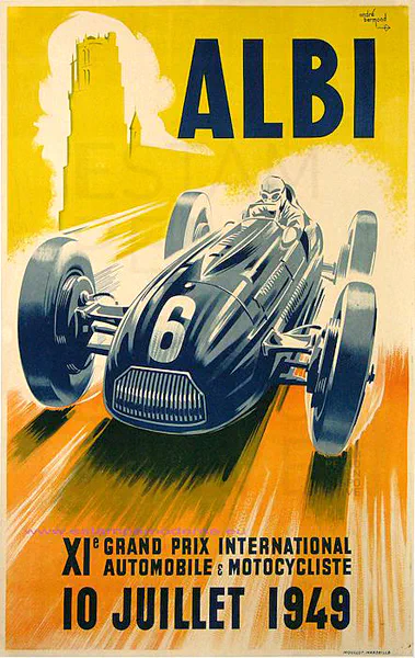 1949-07-10 | Grand Prix De l`Albigeois | Albi | Formula 1 Event Artworks | formula 1 event artwork | formula 1 programme cover | formula 1 poster | carsten riede