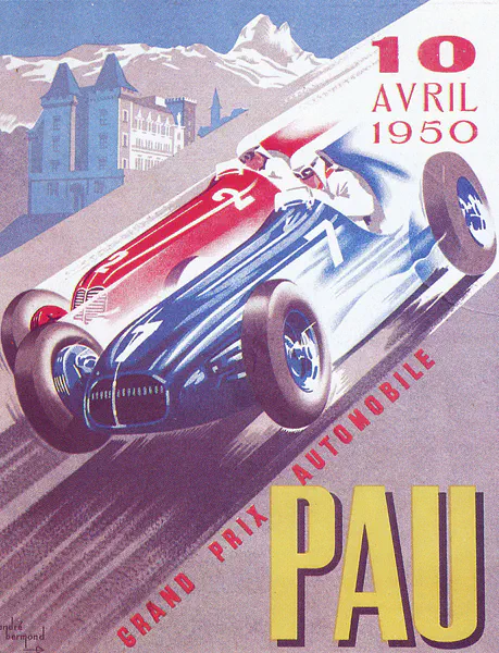 1950-04-10 | Grand Prix De Pau | Pau | Formula 1 Event Artworks | formula 1 event artwork | formula 1 programme cover | formula 1 poster | carsten riede