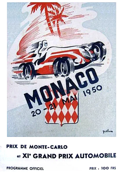 1950-05-21 | Grand Prix De Monaco | Monte Carlo | Formula 1 Event Artworks | formula 1 event artwork | formula 1 programme cover | formula 1 poster | carsten riede