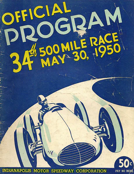 1950-05-30 | Indianapolis 500 | Indianapolis | Formula 1 Event Artworks | formula 1 event artwork | formula 1 programme cover | formula 1 poster | carsten riede