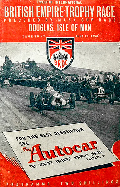 1950-06-15 | British Empire Trophy | Douglas | Formula 1 Event Artworks | formula 1 event artwork | formula 1 programme cover | formula 1 poster | carsten riede