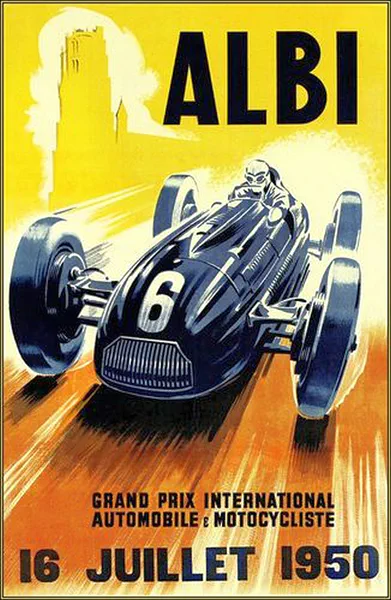 1950-07-16 | Grand Prix De l`Albigeois | Albi | Formula 1 Event Artworks | formula 1 event artwork | formula 1 programme cover | formula 1 poster | carsten riede