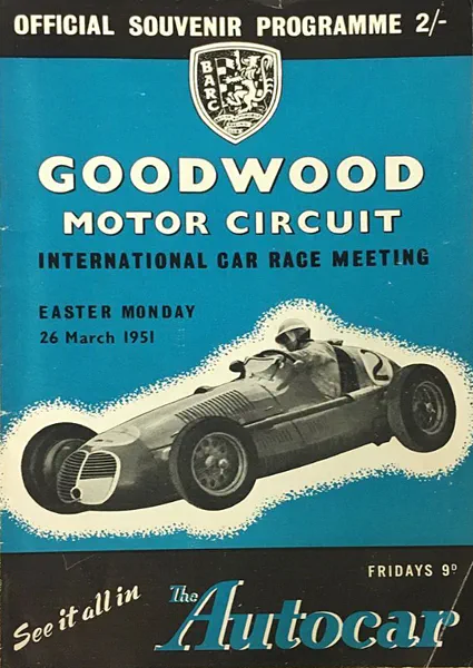 1951-03-26 | Richmond Trophy | Goodwood | Formula 1 Event Artworks | formula 1 event artwork | formula 1 programme cover | formula 1 poster | carsten riede