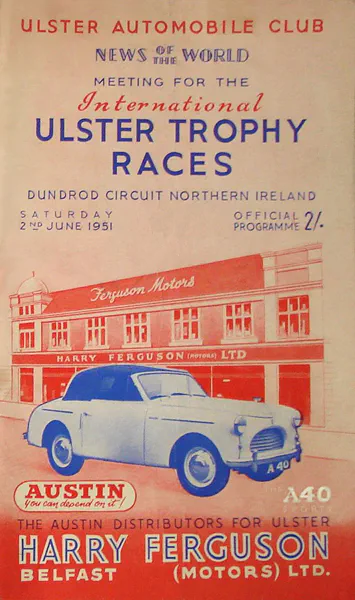 1951-06-02 | Ulster Trophy | Dundrod | Formula 1 Event Artworks | formula 1 event artwork | formula 1 programme cover | formula 1 poster | carsten riede