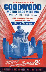 1951-09-29 | Goodwood Trophy | Goodwood | Formula 1 Event Artworks | formula 1 event artwork | formula 1 programme cover | formula 1 poster | carsten riede