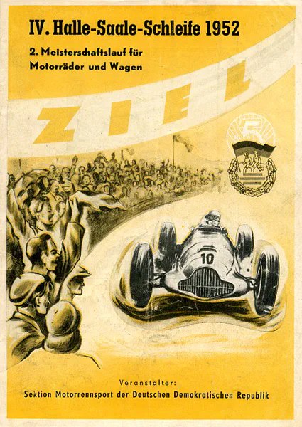 1952-06-08 | Strassenrennen Halle Saale Schleife | Halle | Formula 1 Event Artworks | formula 1 event artwork | formula 1 programme cover | formula 1 poster | carsten riede