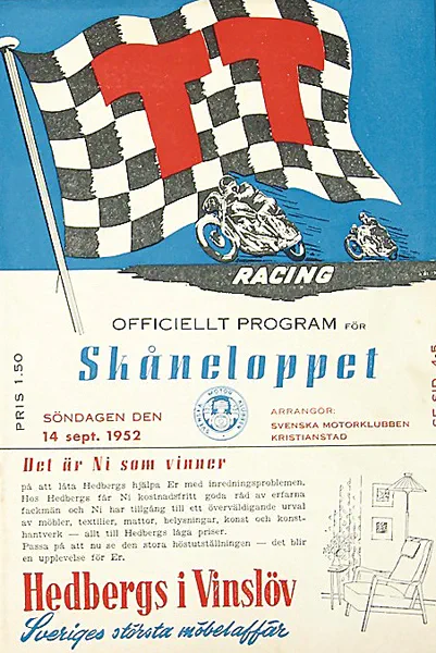 1952-09-14 | Skarpnacksloppet | Skarpnack | Formula 1 Event Artworks | formula 1 event artwork | formula 1 programme cover | formula 1 poster | carsten riede