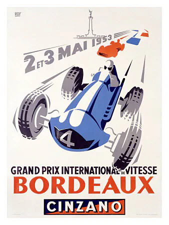 1953-05-03 | Grand Prix De Bordeaux | Bordeaux | Formula 1 Event Artworks | formula 1 event artwork | formula 1 programme cover | formula 1 poster | carsten riede
