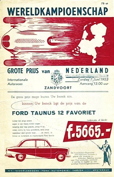 1953-06-07 | Grote Prijs Van Nederland | Zandvoort | Formula 1 Event Artworks | formula 1 event artwork | formula 1 programme cover | formula 1 poster | carsten riede