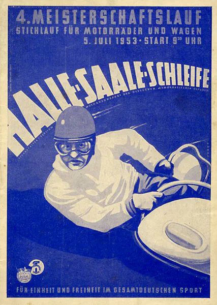1953-07-05 | Strassenrennen Halle Saale Schleife | Halle | Formula 1 Event Artworks | formula 1 event artwork | formula 1 programme cover | formula 1 poster | carsten riede