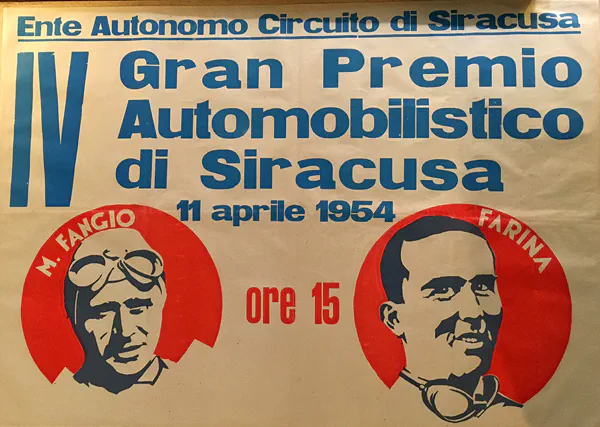 1954-04-11 | Gran Premio Di Siracusa | Siracusa | Formula 1 Event Artworks | formula 1 event artwork | formula 1 programme cover | formula 1 poster | carsten riede