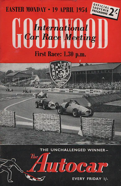 1954-04-19 | Lavant Cup | Goodwood | Formula 1 Event Artworks | formula 1 event artwork | formula 1 programme cover | formula 1 poster | carsten riede