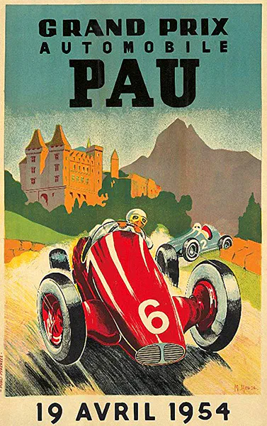 1954-04-19 | Grand Prix De Pau | Pau | Formula 1 Event Artworks | formula 1 event artwork | formula 1 programme cover | formula 1 poster | carsten riede