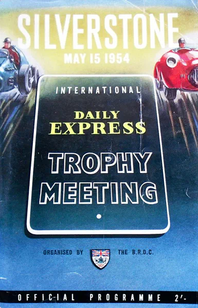 1954-05-15 | International Trophy | Silverstone | Formula 1 Event Artworks | formula 1 event artwork | formula 1 programme cover | formula 1 poster | carsten riede