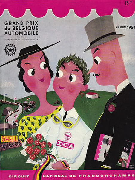 1954-06-20 | Grand Prix De Belgique | Spa-Francorchamps | Formula 1 Event Artworks | formula 1 event artwork | formula 1 programme cover | formula 1 poster | carsten riede