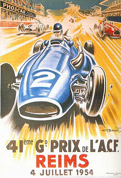 1954-07-04 | Grand Prix De l`Automobile Club De France | Reims | Formula 1 Event Artworks | formula 1 event artwork | formula 1 programme cover | formula 1 poster | carsten riede