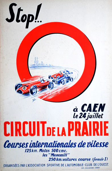 1954-07-25 | Grand Prix De Caen | Caen | Formula 1 Event Artworks | formula 1 event artwork | formula 1 programme cover | formula 1 poster | carsten riede