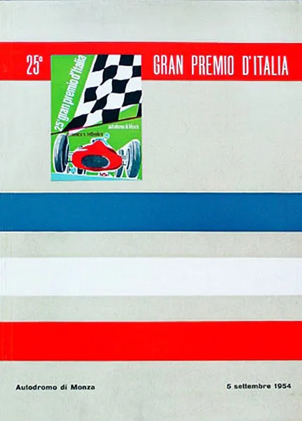 1954-09-05 | Gran Premio D`Italia | Monza | Formula 1 Event Artworks | formula 1 event artwork | formula 1 programme cover | formula 1 poster | carsten riede