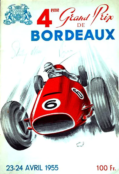 1955-04-24 | Grand Prix De Bordeaux | Bordeaux | Formula 1 Event Artworks | formula 1 event artwork | formula 1 programme cover | formula 1 poster | carsten riede
