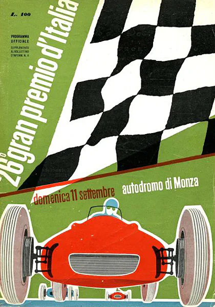 1955-09-11 | Gran Premio D`Italia | Monza | Formula 1 Event Artworks | formula 1 event artwork | formula 1 programme cover | formula 1 poster | carsten riede