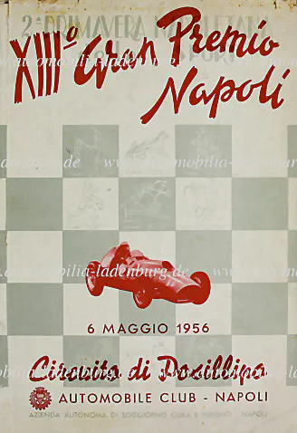 1956-05-06 | Gran Premio Di Napoli | Posillipo | Formula 1 Event Artworks | formula 1 event artwork | formula 1 programme cover | formula 1 poster | carsten riede
