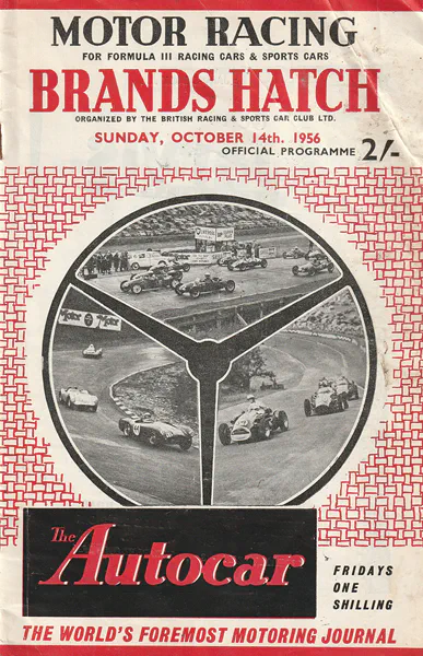 1956-10-14 | B.R.S.C.C. Formula 1 Race | Brands Hatch | Formula 1 Event Artworks | formula 1 event artwork | formula 1 programme cover | formula 1 poster | carsten riede