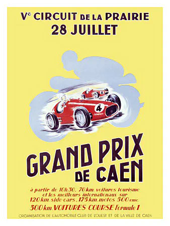 1957-07-28 | Grand Prix De Caen | Caen | Formula 1 Event Artworks | formula 1 event artwork | formula 1 programme cover | formula 1 poster | carsten riede