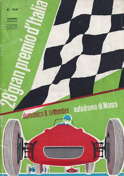 1957-09-08 | Gran Premio D`Italia | Monza | Formula 1 Event Artworks | formula 1 event artwork | formula 1 programme cover | formula 1 poster | carsten riede
