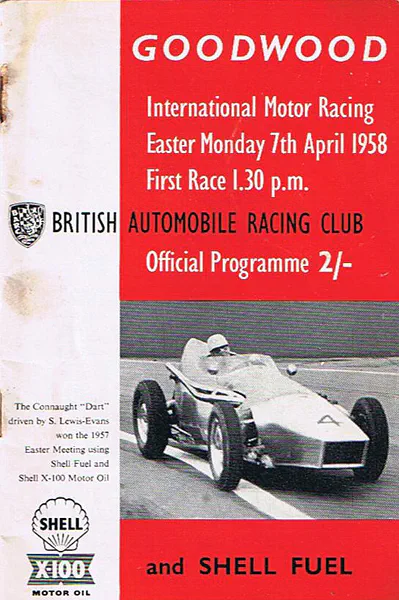 1958-04-07 | Glover Trophy | Goodwood | Formula 1 Event Artworks | formula 1 event artwork | formula 1 programme cover | formula 1 poster | carsten riede
