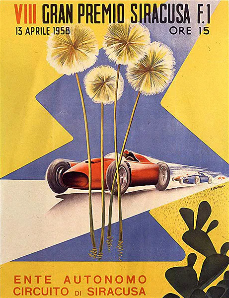 1958-04-13 | Gran Premio Di Siracusa | Siracusa | Formula 1 Event Artworks | formula 1 event artwork | formula 1 programme cover | formula 1 poster | carsten riede