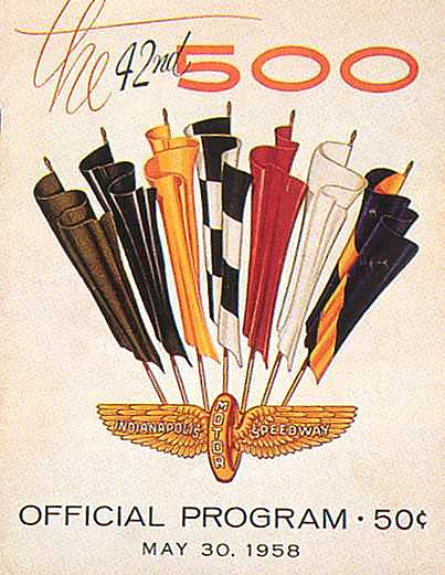 1958-05-30 | Indianapolis 500 | Indianapolis | Formula 1 Event Artworks | formula 1 event artwork | formula 1 programme cover | formula 1 poster | carsten riede
