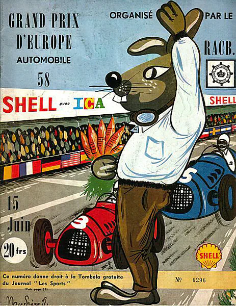 1958-06-15 | Grand Prix De Belgique | Spa-Francorchamps | Formula 1 Event Artworks | formula 1 event artwork | formula 1 programme cover | formula 1 poster | carsten riede