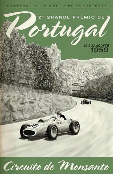 1959-08-23 | Grande Premio Automovel De Portugal | Monsanto | Formula 1 Event Artworks | formula 1 event artwork | formula 1 programme cover | formula 1 poster | carsten riede