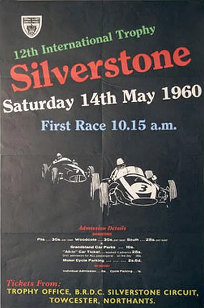 1960-05-14 | International Trophy | Silverstone | Formula 1 Event Artworks | formula 1 event artwork | formula 1 programme cover | formula 1 poster | carsten riede