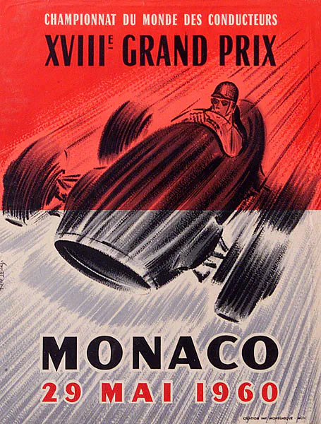1960-05-29 | Grand Prix De Monaco | Monte Carlo | Formula 1 Event Artworks | formula 1 event artwork | formula 1 programme cover | formula 1 poster | carsten riede