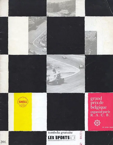 1960-06-19 | Grand Prix De Belgique | Spa-Francorchamps | Formula 1 Event Artworks | formula 1 event artwork | formula 1 programme cover | formula 1 poster | carsten riede