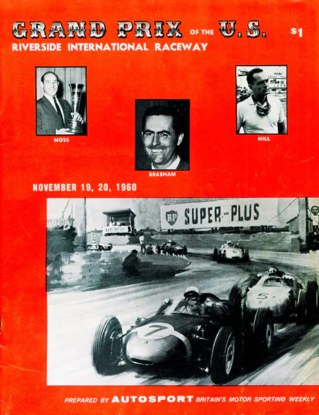 1960-11-20 | United States Grand Prix | Riverside | Formula 1 Event Artworks | formula 1 event artwork | formula 1 programme cover | formula 1 poster | carsten riede