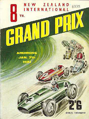 1961-01-07 | New Zealand Grand Prix | Ardmore | Formula 1 Event Artworks | formula 1 event artwork | formula 1 programme cover | formula 1 poster | carsten riede