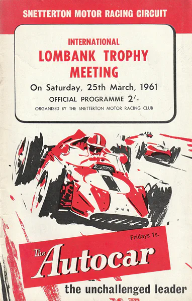 1961-03-26 | Lombank Trophy | Snetterton | Formula 1 Event Artworks | formula 1 event artwork | formula 1 programme cover | formula 1 poster | carsten riede
