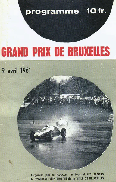 1961-04-09 | Grand Prix De Bruxelles | Bruxelles | Formula 1 Event Artworks | formula 1 event artwork | formula 1 programme cover | formula 1 poster | carsten riede