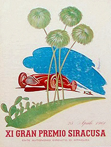 1961-04-25 | Gran Premio Di Siracusa | Siracusa | Formula 1 Event Artworks | formula 1 event artwork | formula 1 programme cover | formula 1 poster | carsten riede