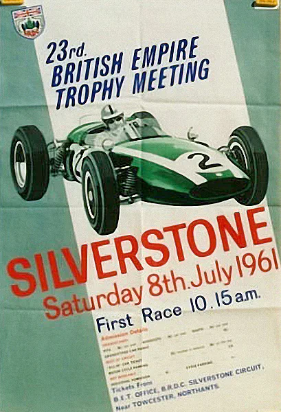 1961-07-08 | British Empire Trophy | Silverstone | Formula 1 Event Artworks | formula 1 event artwork | formula 1 programme cover | formula 1 poster | carsten riede