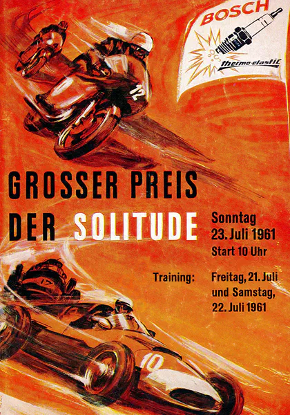 1961-07-23 | Grosser Preis der Solitude | Solitude | Formula 1 Event Artworks | formula 1 event artwork | formula 1 programme cover | formula 1 poster | carsten riede