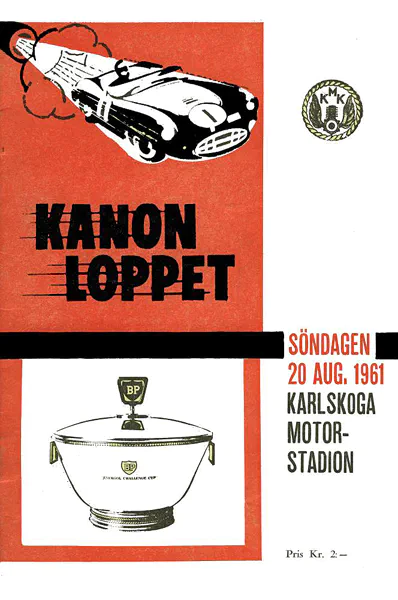 1961-08-20 | Kanonloppet | Karlskoga | Formula 1 Event Artworks | formula 1 event artwork | formula 1 programme cover | formula 1 poster | carsten riede